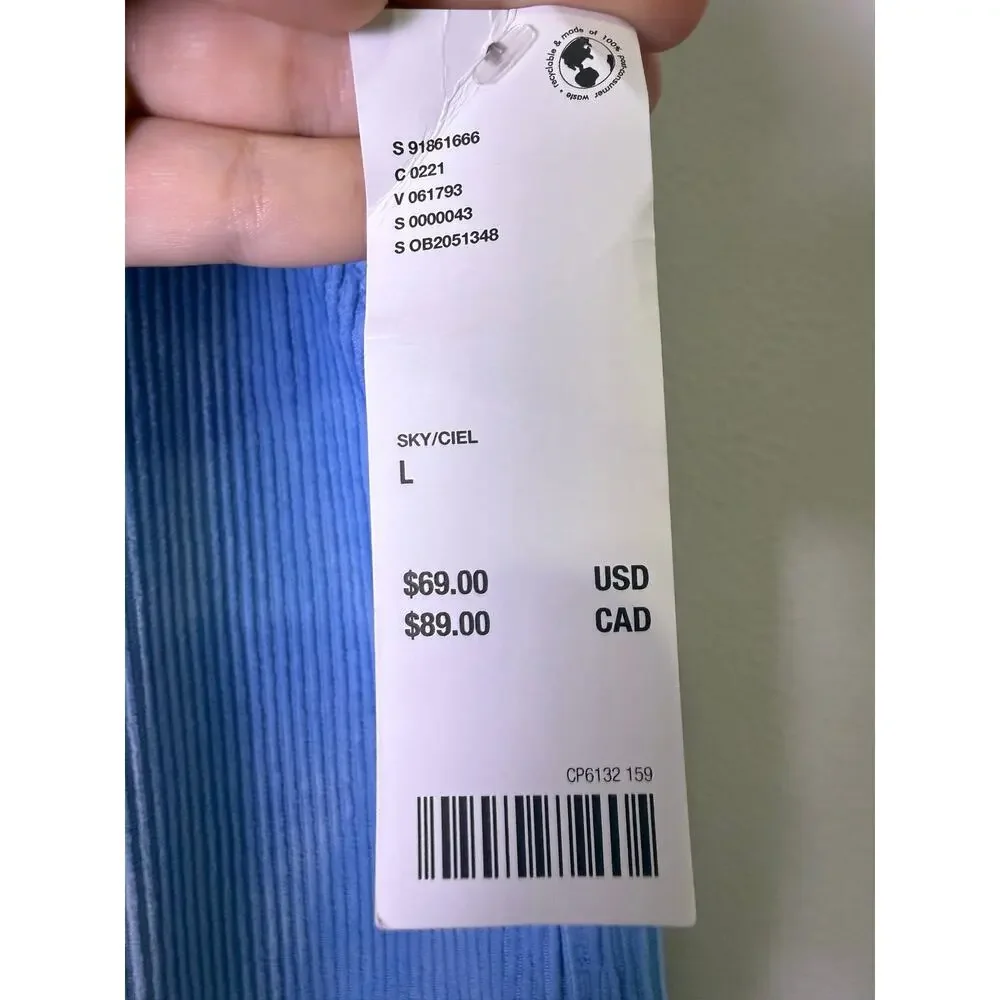 Urban Outfitters Sky Blue Wide Leg Corduroy Pull On Pants NWT Size Large - Picture 4 of 6